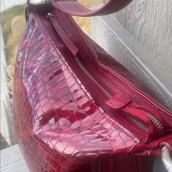 Brighton Cherie Soft Patent Croco lipstick red bag - Picture 3 of 10